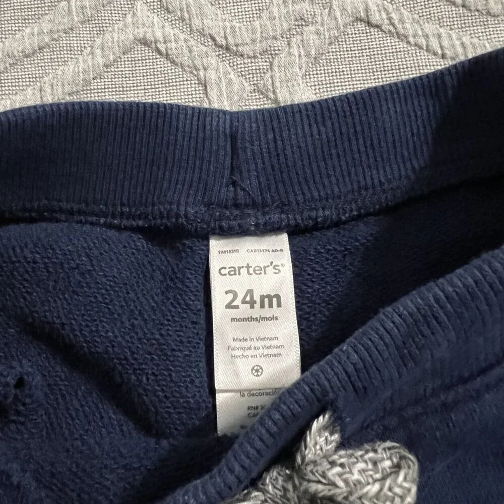 Carter's 24m Navy Blue T-Rex Dinosaur Jogger Pants Sweatpants